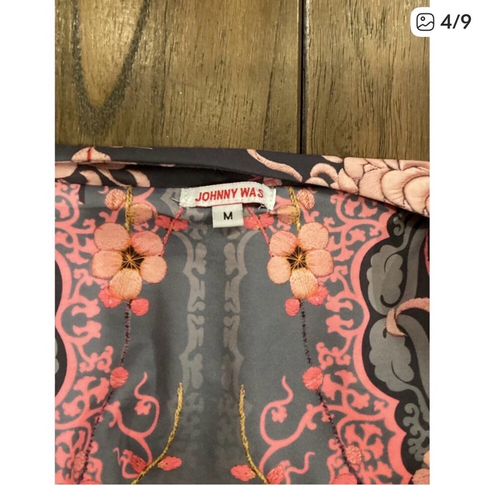 Johnny Was Floral faux Wrap Midi Dress - Picture 4 of 9